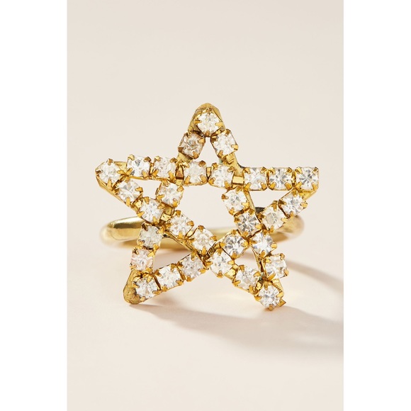 NEW Anthropologie x Lena Bernard Star Statement Ring Gold Size 7 - Picture 5 of 15